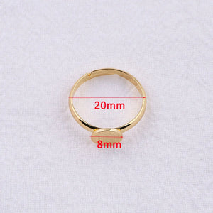 3pcs 18K Plated Brass Adjustable Ring Base for DIY Jewelry Making