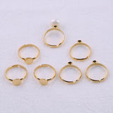 3pcs 18K Plated Brass Adjustable Ring Base for DIY Jewelry Making
