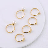 3pcs 18K Plated Brass Adjustable Ring Base for DIY Jewelry Making