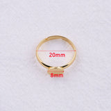 3pcs 18K Plated Brass Adjustable Ring Base for DIY Jewelry Making