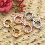 3pcs 18k Plated CZ Clasps for Pearls Bracelets Necklace