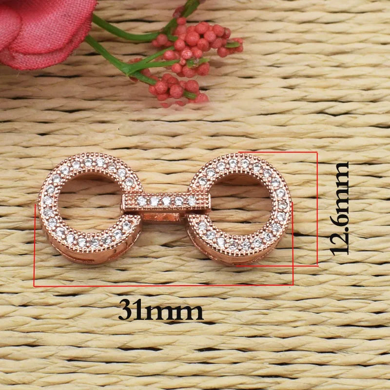 3pcs 18k Plated CZ Clasps for Pearls Bracelets Necklace