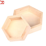 Wood Jewelry Storage Boxes Bracelet Necklace Display Tray Hexagon Wooden Cases
