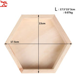 Wood Jewelry Storage Boxes Bracelet Necklace Display Tray Hexagon Wooden Cases
