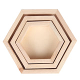 Wood Jewelry Storage Boxes Bracelet Necklace Display Tray Hexagon Wooden Cases