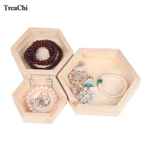 Wood Jewelry Storage Boxes Bracelet Necklace Display Tray Organizer
