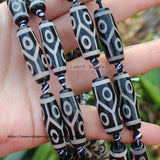3pcs 28-30mm Dzi Agate Beads Many Patterns DIY Jewelry Making