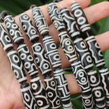 3pcs 28-30mm Dzi Agate Beads Many Patterns DIY Jewelry Making