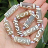 3pcs 28-30mm Dzi Agates Beads Many Patterns DIY Jewelry Making