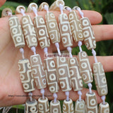 3pcs 28-30mm Dzi Agates Beads Many Patterns DIY Jewelry Making