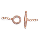 3pcs 32X26mm Copper CZ Conical Joint + Chain OT Clasp
