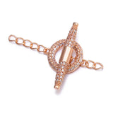 3pcs 32X26mm Copper CZ Conical Joint + Chain OT Clasp