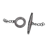 3pcs 32X26mm Copper CZ Conical Joint + Chain OT Clasp