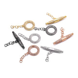 3pcs 32X26mm Copper CZ Conical Joint + Chain OT Clasp