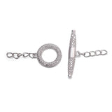 3pcs 32X26mm Copper CZ Conical Joint + Chain OT Clasp