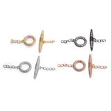 3pcs 32X26mm Copper CZ Conical Joint + Chain OT Clasp