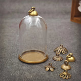 3pcs 38*25mm Glass Globe Antique Bronze Base Beads Cap Set Pendant