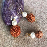 3pcs Brown Rudraksha Pearl Pendant Necklace Yoga Chain Chakra Lucky Bohemia