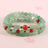 3pcs 6mm Natural Gem Stone Stretch Bracelet Set Crystal Turquoise Bangle