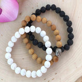 8mm Rudraksha Gemstone Jade Bead Bracelet Seven Chakras Cuff