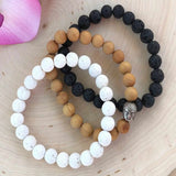 8mm Rudraksha Gemstone Jade Bead Bracelet Seven Chakras Cuff