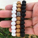 8mm Rudraksha Gemstone Jade Bead Bracelet Seven Chakras Cuff