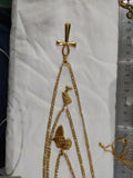 3pcs Africa Map Cross Nefertiti Pendant Necklace Set Stainless Steel