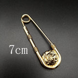 Alloy Double Lion Head Brooch Pin DIY Safety Pins Women Waist Closing Artifact