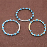 3pcs Anil CZ Crown Charms Stone Beads Couple Bracelets Jewelry For Women Bangles