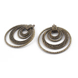 3pcs Antique Brown Ethnic Multicircle Pendant for Jewelry Making 45mm