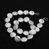 3pcs Baroque Pearl Beads Flat Round Beads Earrings DIY Necklace Pendant