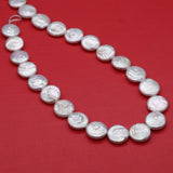 3pcs Baroque Pearl Beads Flat Round Beads Earrings DIY Necklace Pendant