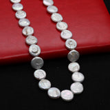 3pcs Baroque Pearl Beads Flat Round Beads Earrings DIY Necklace Pendant