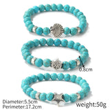 3pcs Turquoise Bracelet Vintage Bohemian Beaded Bracelet