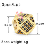 3pcs Brass Geometric Triangle Beads for DIY Bracelets