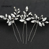 3pcs Bride Hairpins Crystal U-shaped Alloy Hair Sticks