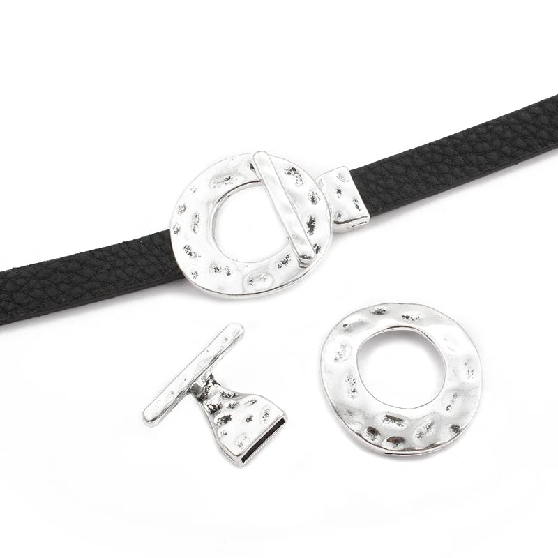 3pcs Bronze/Silver OT Hooks Clasp For 10mm Flat Leather Cord Bracelet