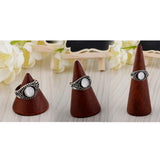 3pcs Brown Cone Wooden Ring Jewelry Display Stand Holder