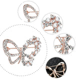 3pcs Butterfly Pearl Crystal Brooch Pins Women Dress Insect Series