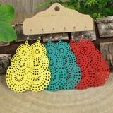 3pcs Candy Hollow Water Drop Earrings Set Boho Ethnic Long Dangle Earrings