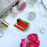 Chinese Style Lipstick Case with Mirror Organizer Bag for Purse