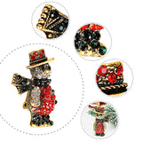 3pcs Christmas Snowman Brooch Pins for Women Crafts Dress