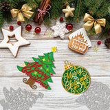 3pcs Christmas Text Trees Embossing Template Mould Metal Die Cuts
