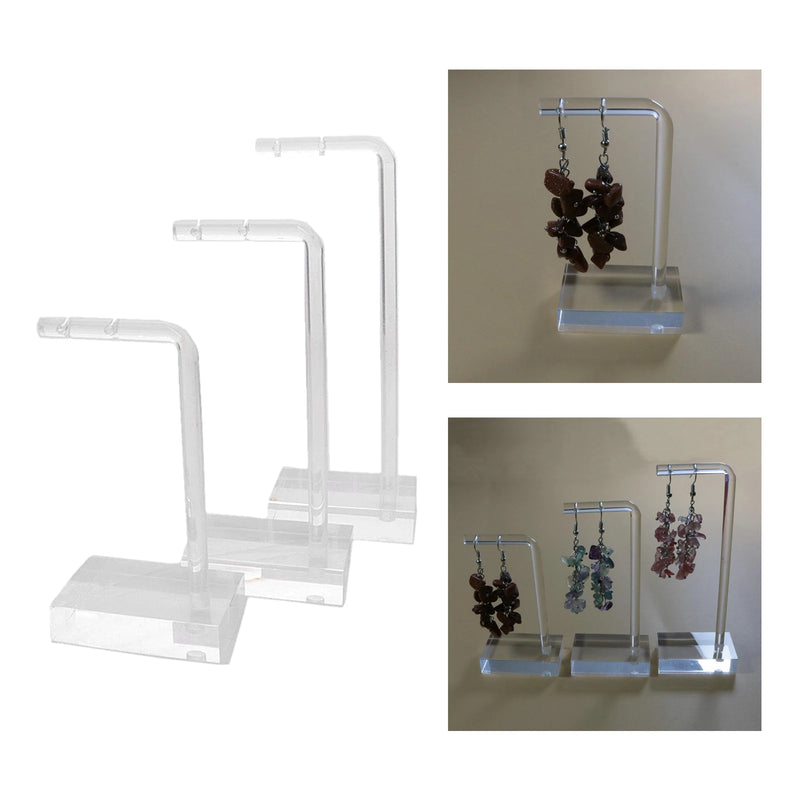 3pcs Acrylic Jewellry Display Stand Earrings Necklace Holder