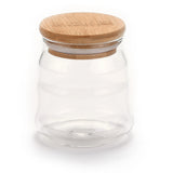 3pcs Frosted Glass Bottle with Bamboo Stopper for Storage