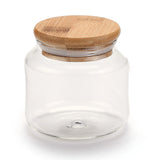 3pcs Frosted Glass Bottle with Bamboo Stopper for Storage