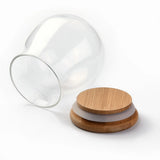 3pcs Frosted Glass Bottle with Bamboo Stopper for Storage