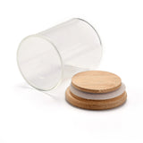 3pcs Frosted Glass Bottle with Bamboo Stopper for Storage