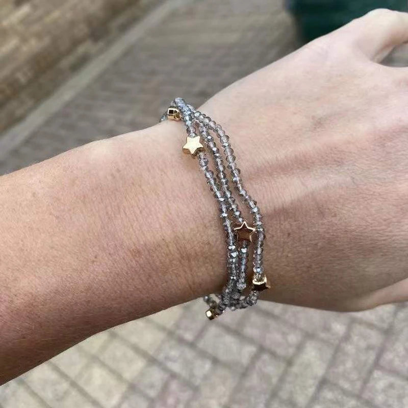 Colorful Beads Gold-color Star Bracelet Set
