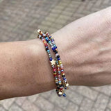 Colorful Beads Gold-color Star Bracelet Set